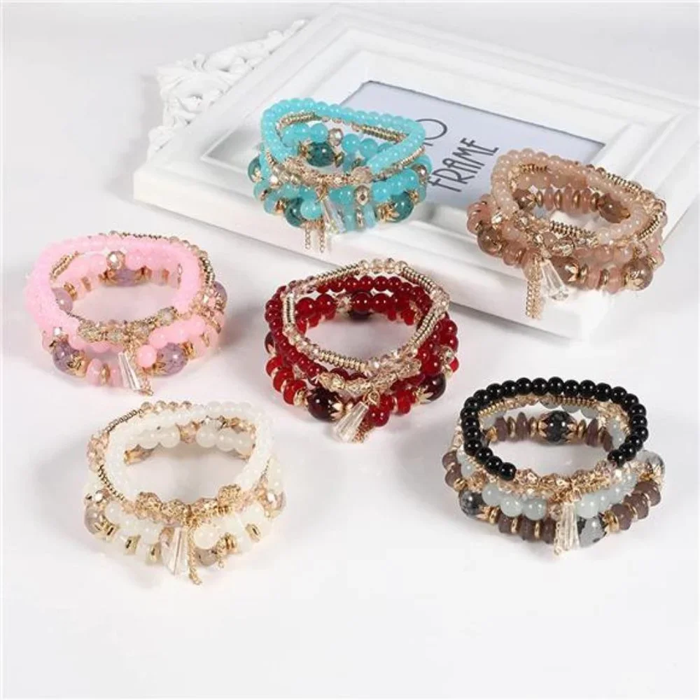 Bohemian Boho Stackable Bracelets for Women Set - Girls Stretch Stackable Beads - Picture 5 of 5
